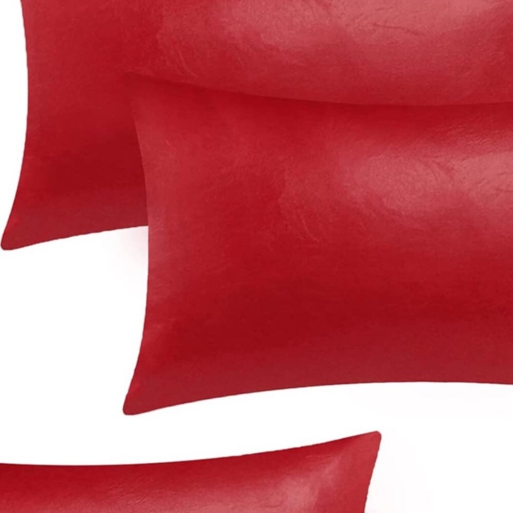 Vibrant Red pleather Pillow Covers